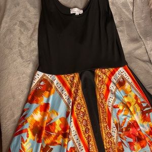 Black dress with Floral Skirt